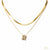 Layered Herringbone & 'R' Necklace