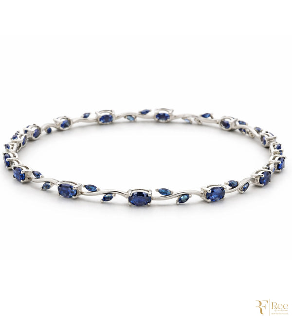 Blue Sapphire Crystal Tulip Bracelet