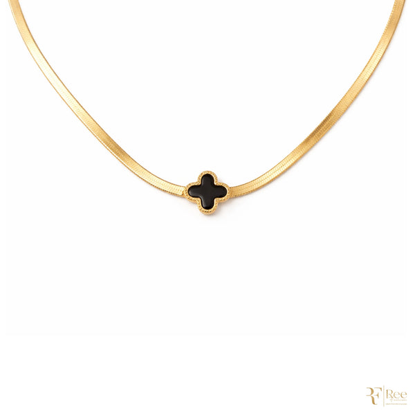 Black Clover Herringbone Necklace
