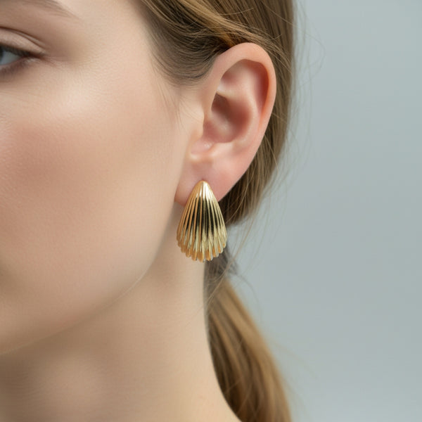 Golden Wave Luxe Stud Earrings