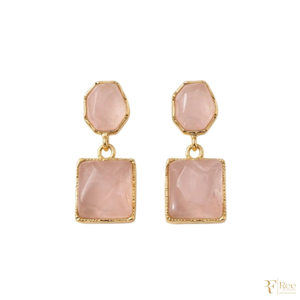 Blush Pink Stone Drop Earrings