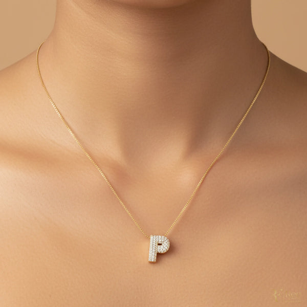 Gold 'P' Initial Necklace