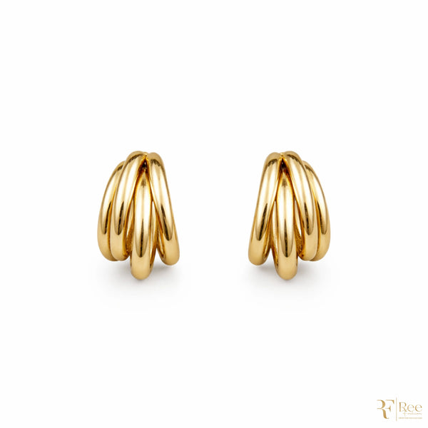 Sculpted Gold Ridge Earrings