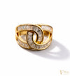 Crystal Curve Gold Statement Ring