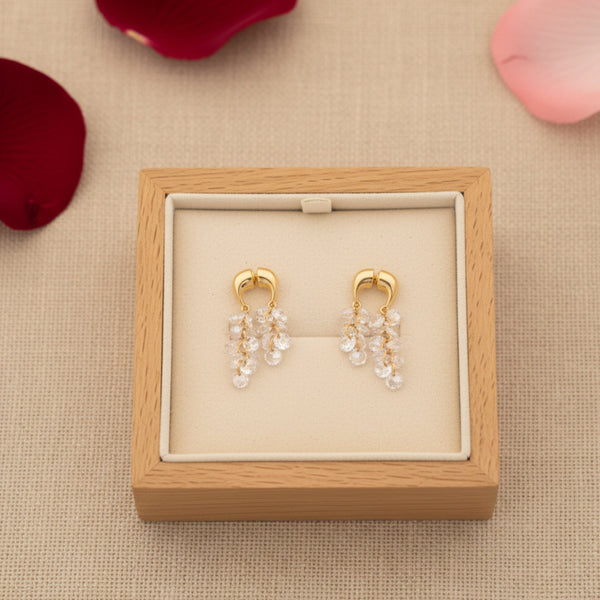 Crystal Dewdrop Hoops