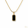 Gold Onyx Tag Necklace