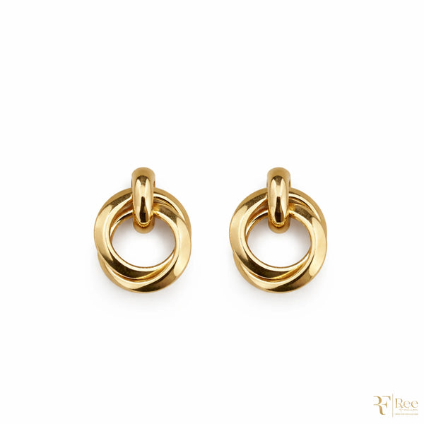 Gold Link Hoop Earrings