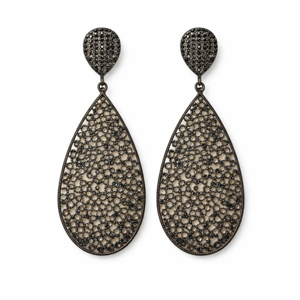 Vintage Crystal Cluster Statement Earrings
