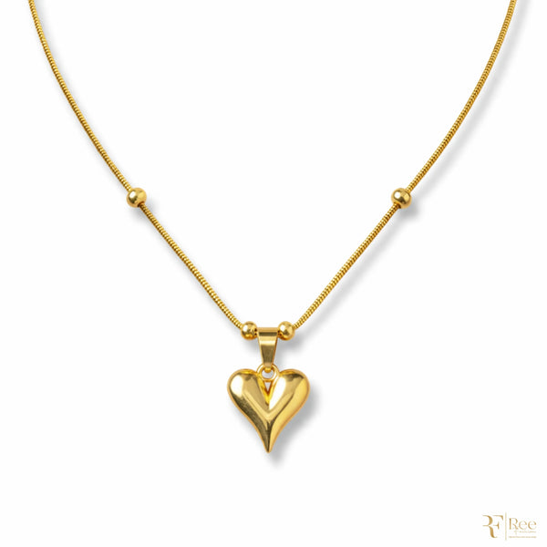 22k Gold Plated Heart Puffed Pendant