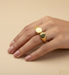 Dual Disc Gold Open Ring