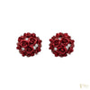 Red Rose Bloom Stud Earrings
