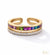 Rainbow Crystal Duo Band Ring