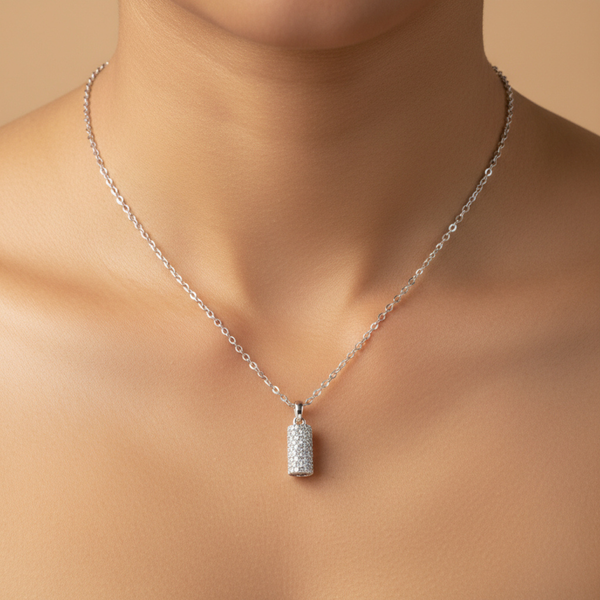 Silver Spark Column Pendant