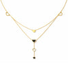 Layered Heart Charm Drop Necklace