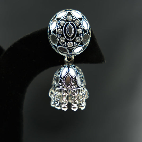 Royal Mirror Meenakari Dome Jhumka Earrings