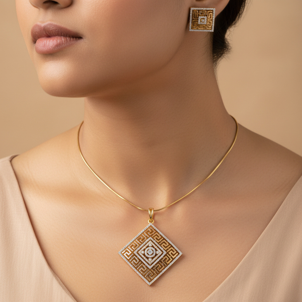 Rajasi Ruby Heritage Pendant Set