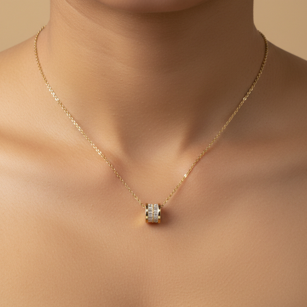 Golden Spark Barrel Pendan