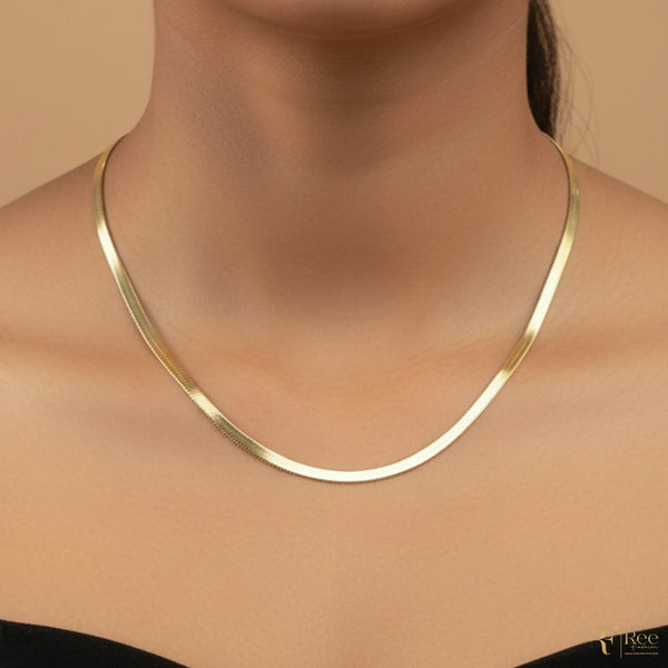 Gold Herringbone Flat Chain