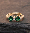 Emerald Bow Crystal Ring