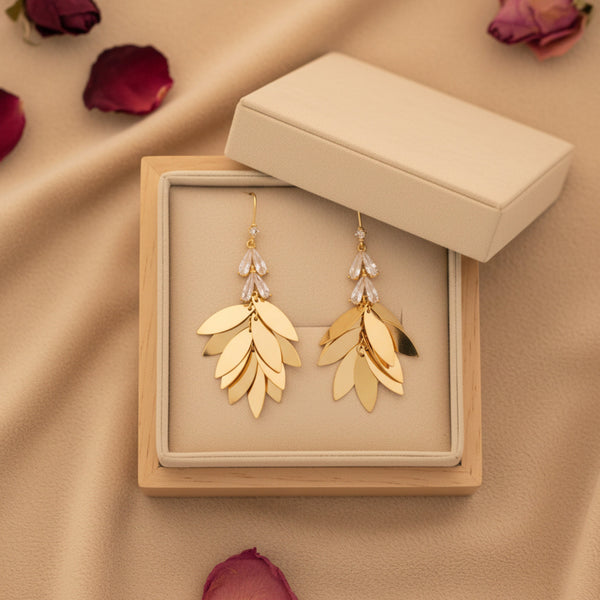 Golden Leaf Cascade Earrings
