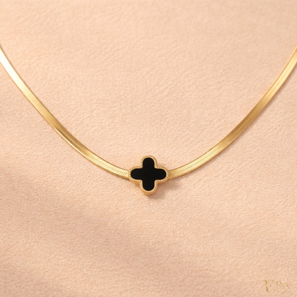 Black Clover Herringbone Necklace