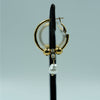 Pearl Charm Golden Hoop Earrings
