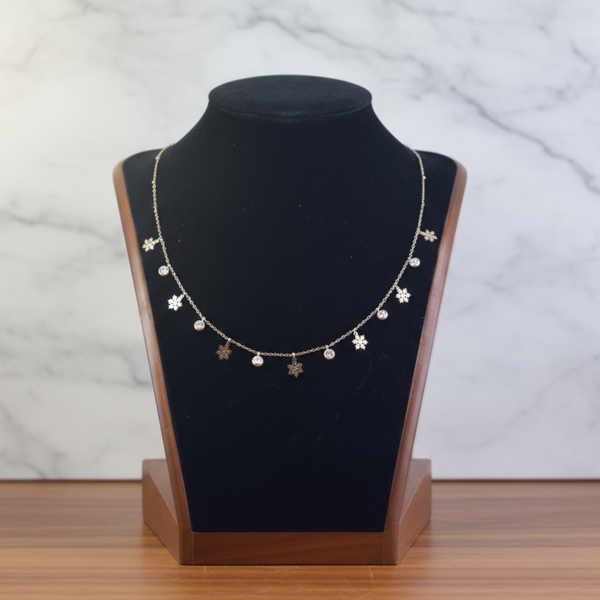 Snowflake Sparkle Charm Necklace
