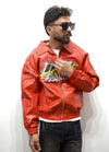 Red Hellstar Graphic Leather Jacket