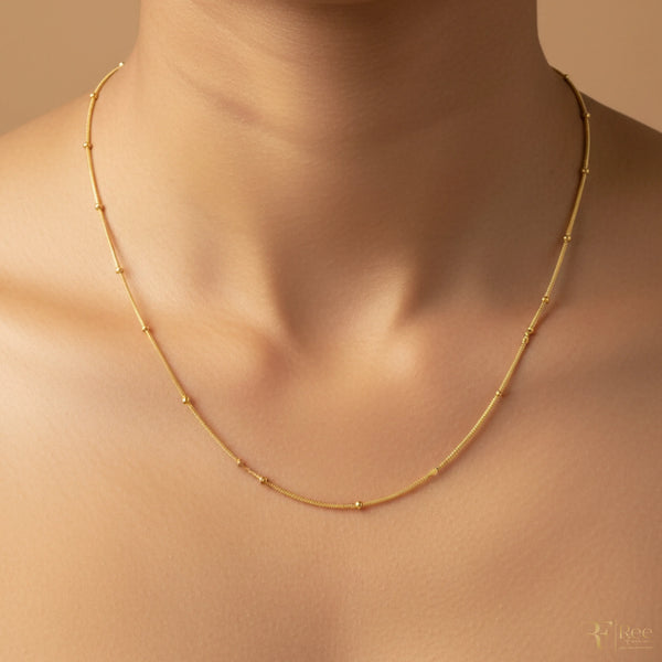 Gold Dainty Beaded Snake Chain