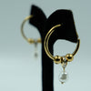 Pearl Charm Golden Hoop Earrings