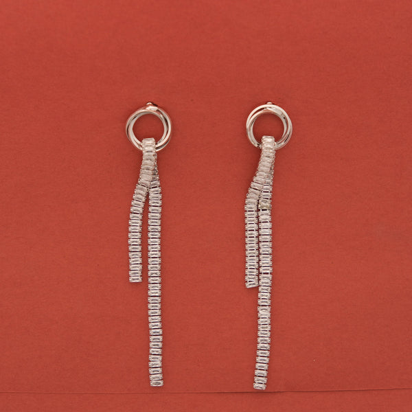 Silver Cascade Loop Earrings