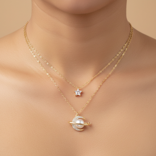 Celestial Moon & Star Pendant