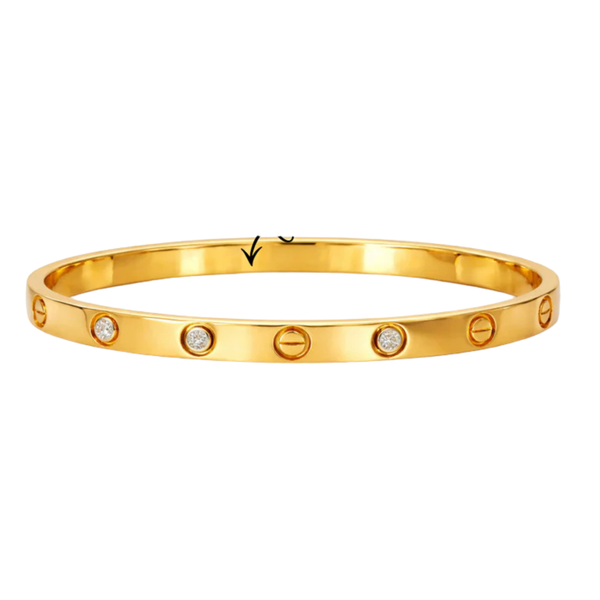 Gold Crystal Stud Bangle