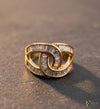 Crystal Curve Gold Statement Ring