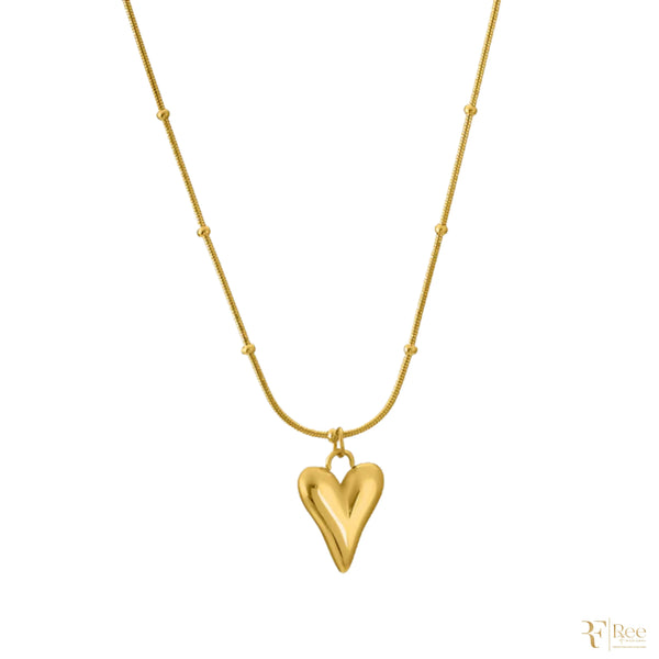 22k Gold Plated Heart Puffed Pendant