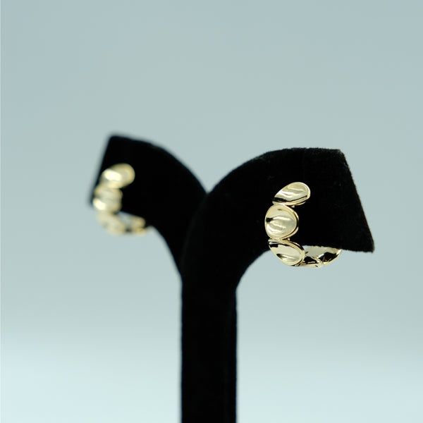 Triple Gleam Gold Stud Earrings