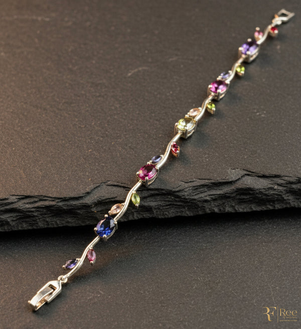 Multicolor Gemstone Tulip Bracelet