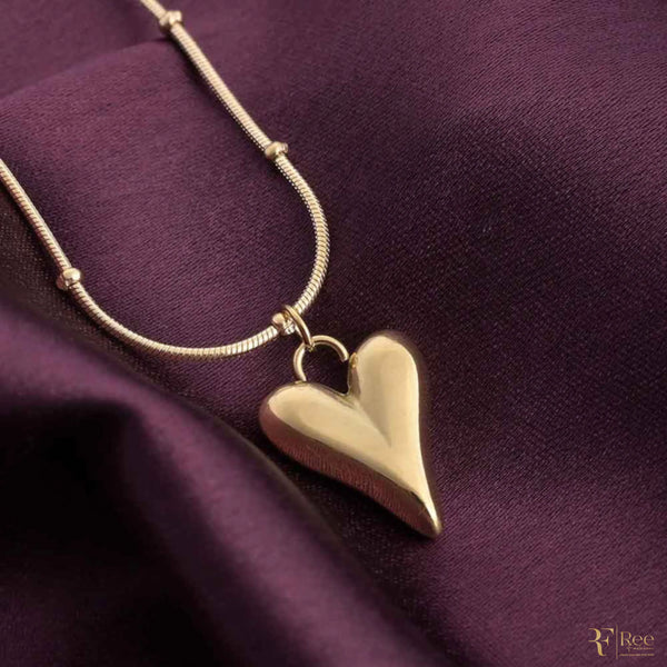 22k Gold Plated Heart Puffed Pendant