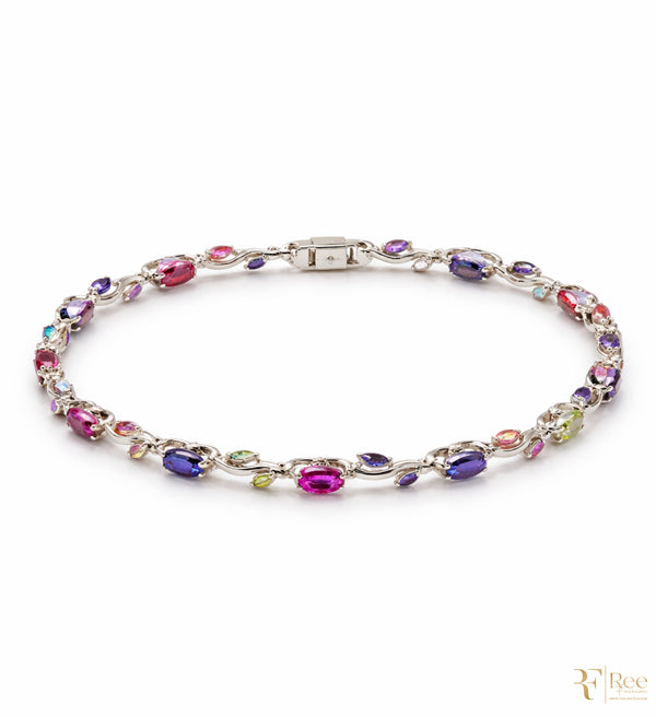 Multicolor Gemstone Tulip Bracelet