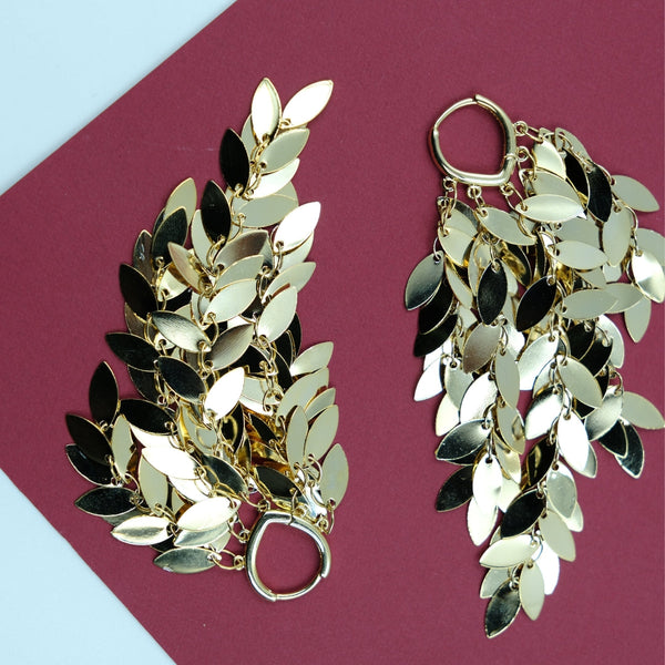 Golden Leaf Cascade Earrings