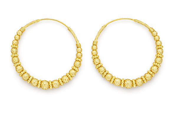Golden Lattice Hoop Earrings
