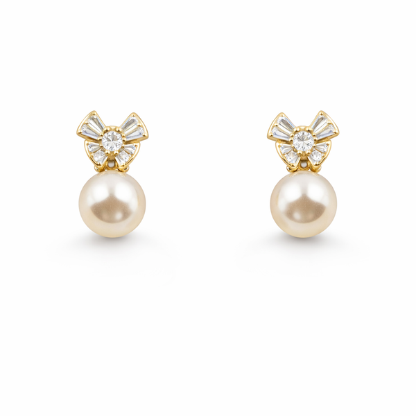 Pearl Blossom Stud Earrings