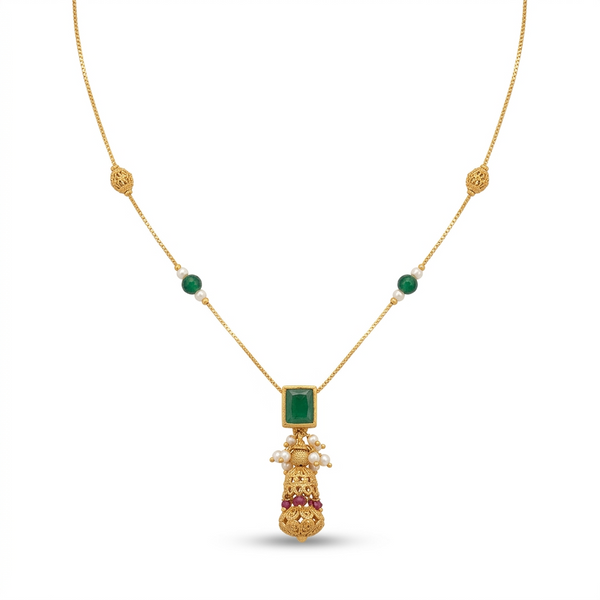 Emerald Royale Drop Necklace Set