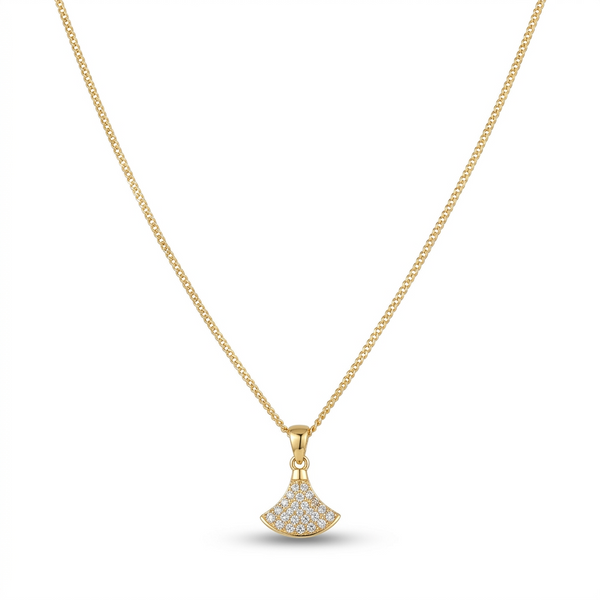 Golden Arc Sparkle Pendant
