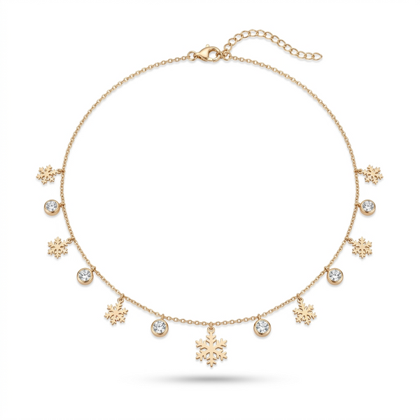 Snowflake Sparkle Charm Necklace