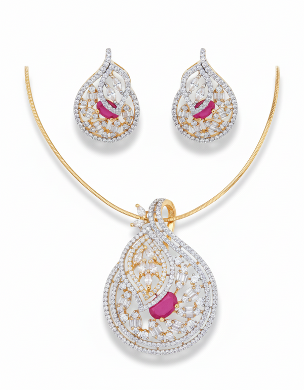 Ruby Royale Pendant Set