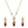 Ruby Dewdrop Pendant Set