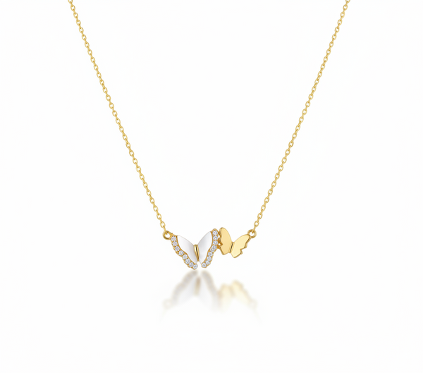 Golden Flutter Butterfly Pendant