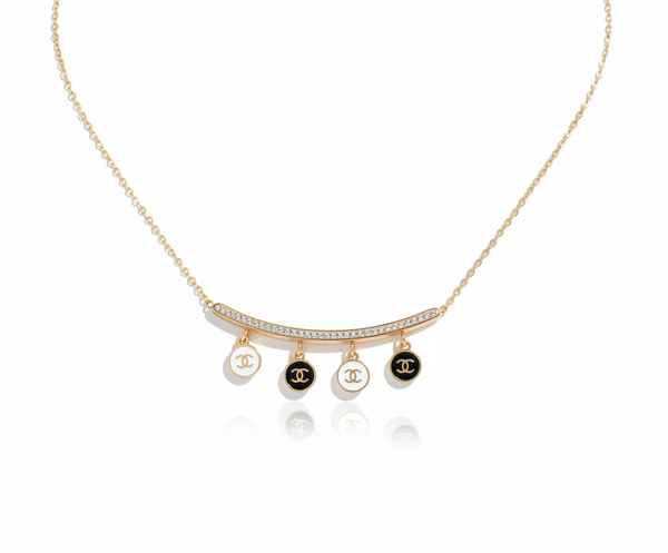 Monochrome Charm Bar Necklace