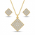 Diamond Grid Pendant Necklace